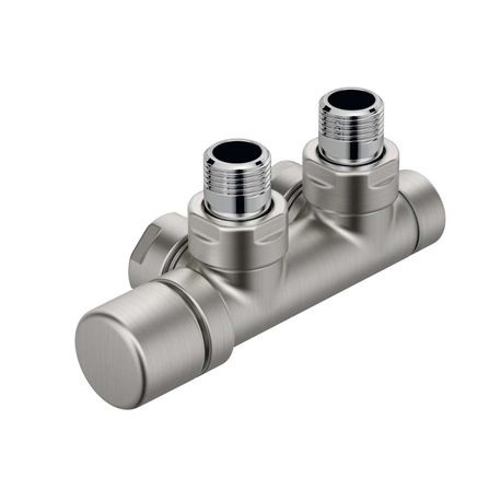 Pack robinetterie manuelle thermostatisable en H Kit Q gauche coudé, Acier Inox
