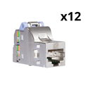 Lot de 12 connecteurs RJ45 grade 2 TV catégorie 6 blindé VDIB17716B12 Actassi Resi9 S One format DPM