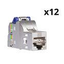 Lot de 12 connecteurs RJ45 grade 3 TV catégorie 6A blindé VDIB1771XB12 Actassi Resi9 S One format DPM