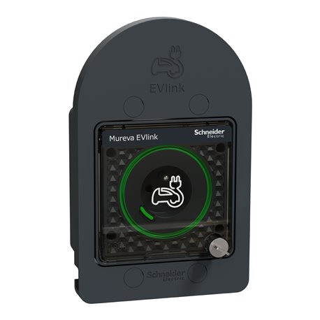 Prise de courant 2P+T renforcée pour véhicules électriques en saillie MUR36015 Mureva EV Link anthracite verrouillage à clé
