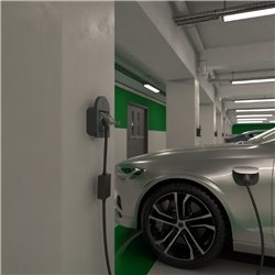 Prise de courant 2P+T renforcée pour véhicules électriques en saillie MUR36015 Mureva EV Link anthracite verrouillage à clé