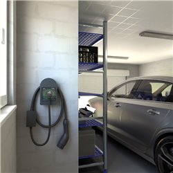 Prise de courant 2P+T renforcée pour véhicules électriques en saillie MUR36016 Mureva EV Link anthracite avec disjoncteur diff. 