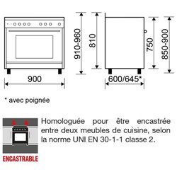 Piano de cuisson GE960CVBK2 cuisson multifonction, four électrique