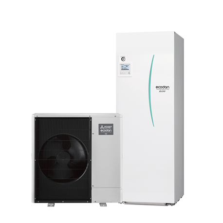 Pompe à chaleur air eau Ecodan Power Inverter Silence Duo 2 zones 6 kWatts, 170 Litres Monophasé R32 Pompe à chaleur air eau Ecodan Power Inverter Silence Duo 2 zones 6 kWatts, 170 Litres Monophasé R32