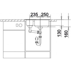 Evier Lantos 6-IF 593x488 mm 1 cuve+vide-sauce Inox 516676