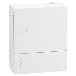 Coffret électrique Mini Pragma MIP11106 6 modules portillon opaque blanc en saillie