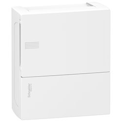 Coffret électrique Mini Pragma MIP11108 8 modules portillon opaque blanc en saillie