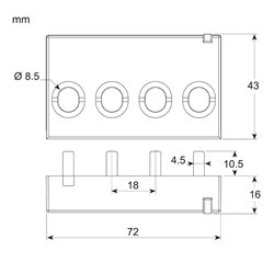 Capteur de mesure radiofréquence 3P+N 63A Acti9 A9MEM1542 aval