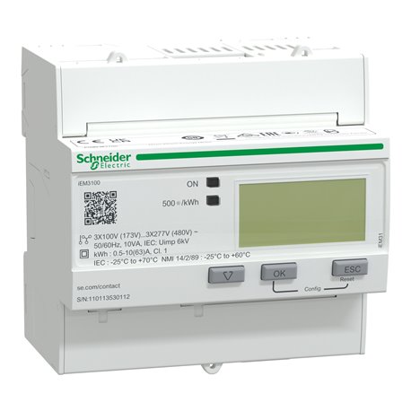 Compteur d'énergie 63 A Acti9 A9MEM3100 Triphasé
