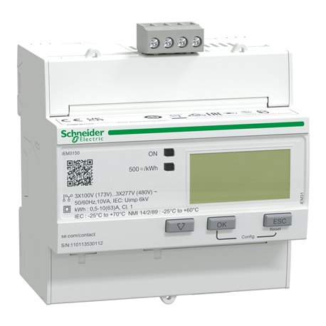 Compteur d'énergie 63 A Acti9 A9MEM3150 Triphasé Modbus