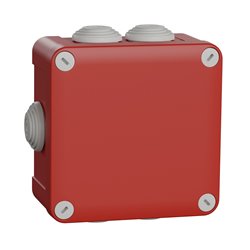 Boîte de dérivation Mureva Box ENN05165 105x105x55 mm à embouts pour circuit de sécurité rouge