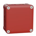 Boîte de dérivation Mureva Box ENN05175 105x105x55 mm pré-défoncée pour circuit de sécurité rouge