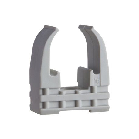 Lot de 100 clips à tube standard Mureva Fix ENN45116 Ø16 mm gris