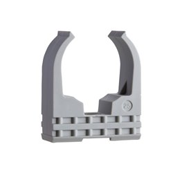 Lot de 50 clips à tube standard Mureva Fix ENN45125 Ø25 mm gris