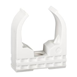 Lot de 50 clips à tube Mureva Fix IMT45825 Ø25 mm blanc polaire