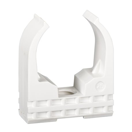 Lot de 50 clips à tube Mureva Fix IMT45825 Ø25 mm blanc polaire