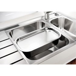 Evier Axis III 6 S-IF Egouttoir à gauche avec planche en verre Inox 522104
