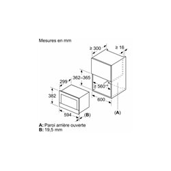 Micro-ondes encastrable Série 9 BFL7221B1 21 Litres 900 Watts