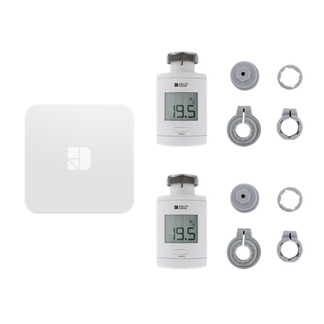 Pack TRV 1.0 connecte 2 tetes thermostatiques intelligentes avec accessoires