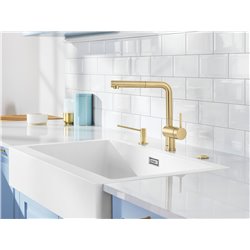 Mitigeur cuisine Linus-S 526684 Satin Gold Levier à droite