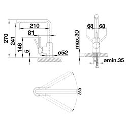 Mitigeur cuisine Mila 526657 Noir Mat 