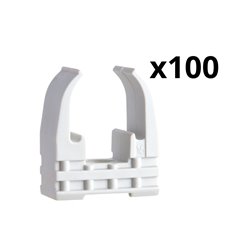 Lot de 100 clips à tube Mureva Fix IMT45816 Ø16 mm blanc polaire