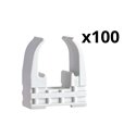 Lot de 100 clips à tube Mureva Fix IMT45816 Ø16 mm blanc polaire