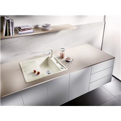 Evier Axia III 45 S Silgranit PuraDur Blanc Soft Planche verre blanc 527035
