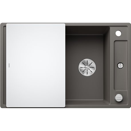 Evier Axia III 45 S Silgranit PuraDur Gris Volcan Planche verre blanc 527218 Evier Axia III 45 S Silgranit PuraDur Gris Volcan Planche verre blanc 527218
