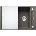 Evier Axia III 45 S Silgranit PuraDur Gris Volcan Planche verre blanc 527218