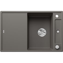 Evier Axia III 45 S Silgranit PuraDur Gris Volcan Planche verre blanc 527218