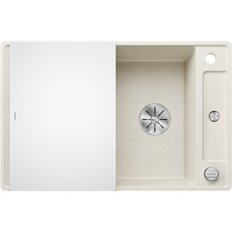 Evier Axia III 45 S-F Silgranit PuraDur Blanc Soft Planche verre blanc 527037