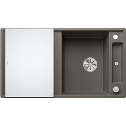 Evier Axia III 5 S Silgranit PuraDur Planche verre blanc Gris Volcan 527222