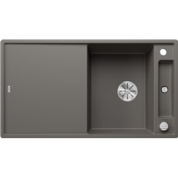 Evier Axia III 5 S Silgranit PuraDur Planche verre blanc Gris Volcan 527222