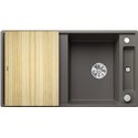 Evier Axia III 5 S Silgranit PuraDur Planche frêne Gris Volcan 527223