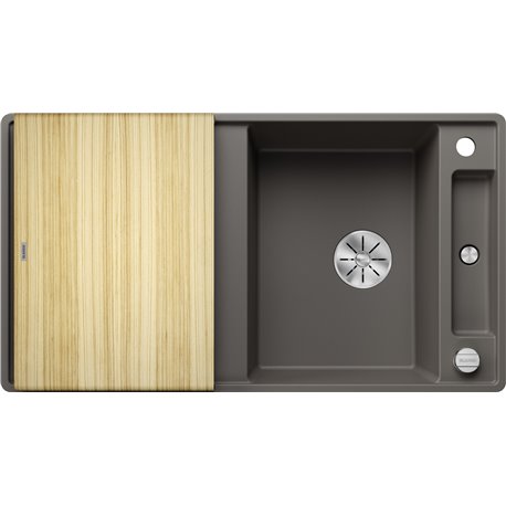 Evier Axia III 5 S-F Silgranit PuraDur Gris Volcan Planche frêne 527225 Evier Axia III 5 S-F Silgranit PuraDur Gris Volcan Planche frêne 527225