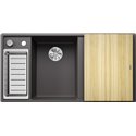 Evier Axia III 6 S Planche frêne Gris Rocher, cuve princip. à gauche 524644