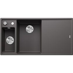 Evier Axia III 6 S Planche frêne Gris Rocher, cuve princip. à gauche 524644