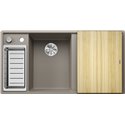 Evier Axia III 6 S Planche frêne Tartufo, cuve princip. à gauche 524650