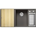 Evier Axia III 6 S Planche frêne Gris Volcan, cuve princip. à droite 527229