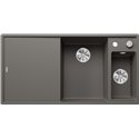 Evier Axia III 6 S Planche frêne Gris Volcan, cuve princip. à droite 527229