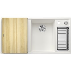 Evier Axia III 6 S Planche frêne Blanc, cuve princip. à droite 523466