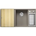 Evier Axia III 6 S Planche frêne Tartufo, cuve princip. à droite 523469
