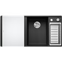 Evier Axia III 6 S-F Silgranit PuraDur Planche verre blanc Anthracite, cuve princip. à droite 523489