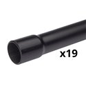 Lot de 19 Conduits tulipés 3343 de 3 m (57 m) Mureva Tube IMT49016 Ø32 mm noir