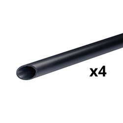 Lot de 4 conduits non tulipés 4554 de 3 m (12 m) Mureva Tube IMT35205 Ø50 mm noir