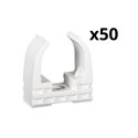 Lot de 50 clips à tube Mureva Fix IMT45820 Ø20 mm blanc polaire