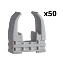 Lot de 50 clips à tube standard Mureva Fix ENN45120 Ø20 mm gris