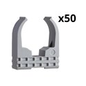 Lot de 50 clips à tube standard Mureva Fix ENN45125 Ø25 mm gris