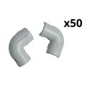Lot de 50 équerres pour tube 3321 Mureva Tube ENN42316 Ø16 mm gris